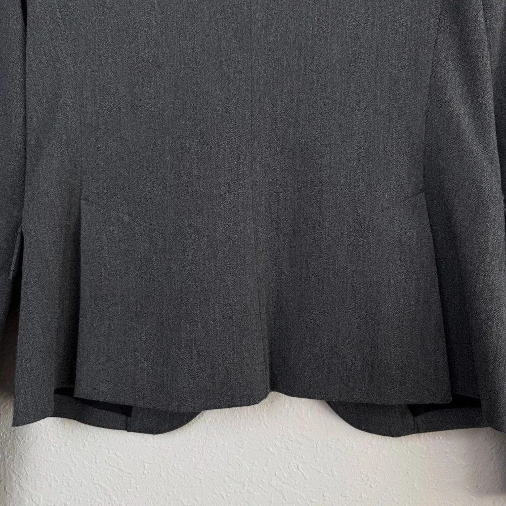 Express Charcoal Gray Single Button Tailored Blazer Jacket 6